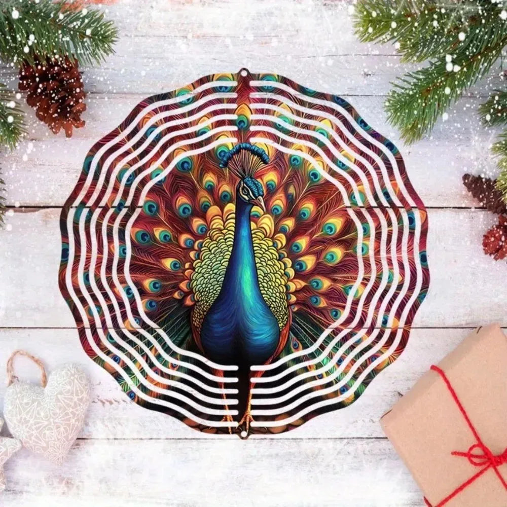 Vibrant Peacock Wind Spinner