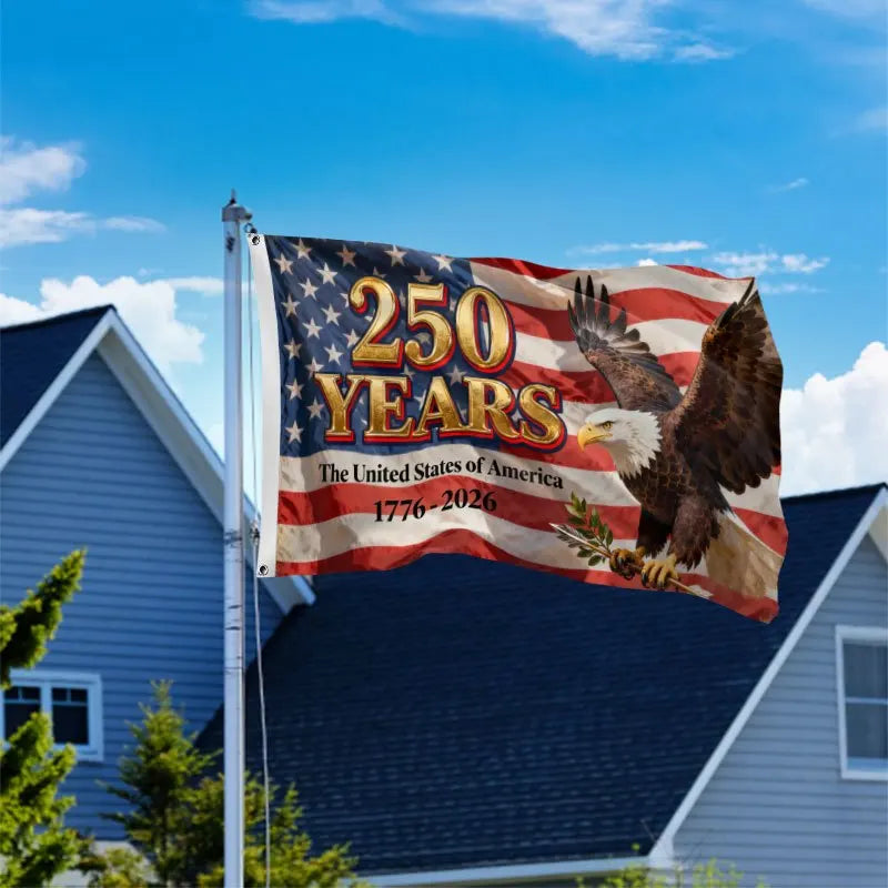 USA 250th Anniversary Bald Eagle Flag – 1776–2026 Patriotic Indoor & Outdoor Hanging Flag | 90×150cm