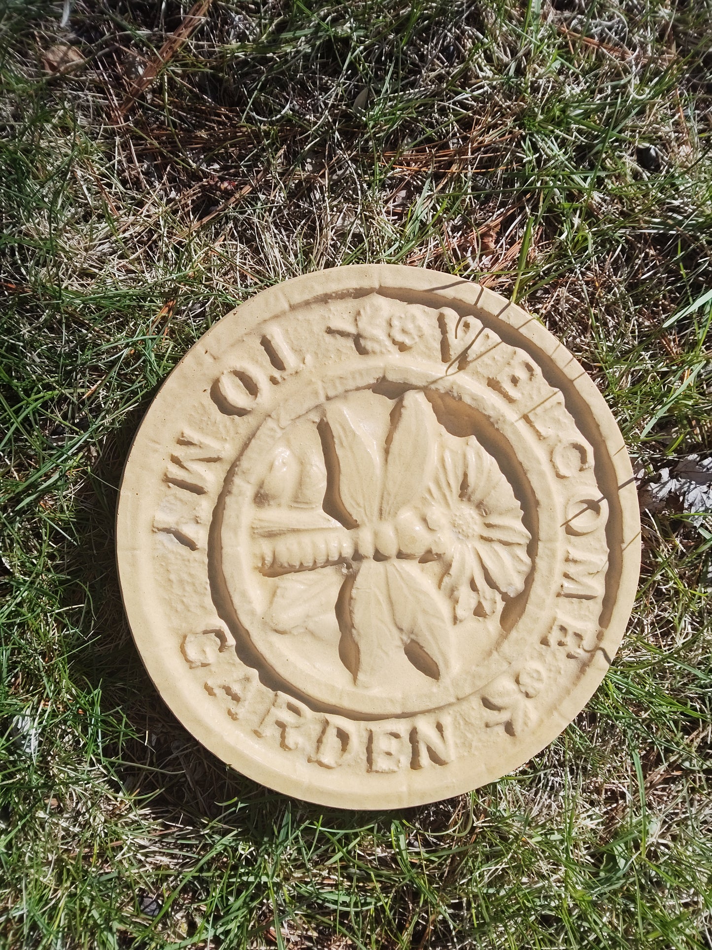 Hand-Poured Dragonfly Concrete Stepping Stone