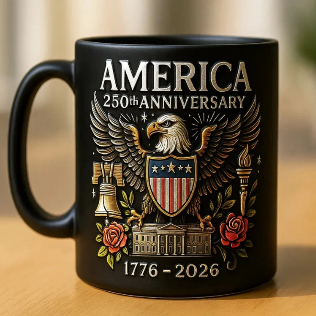 USA 250th Anniversary Ceramic Mug – Patriotic Coffee & Tea Cup | 330ml | 1776–2026