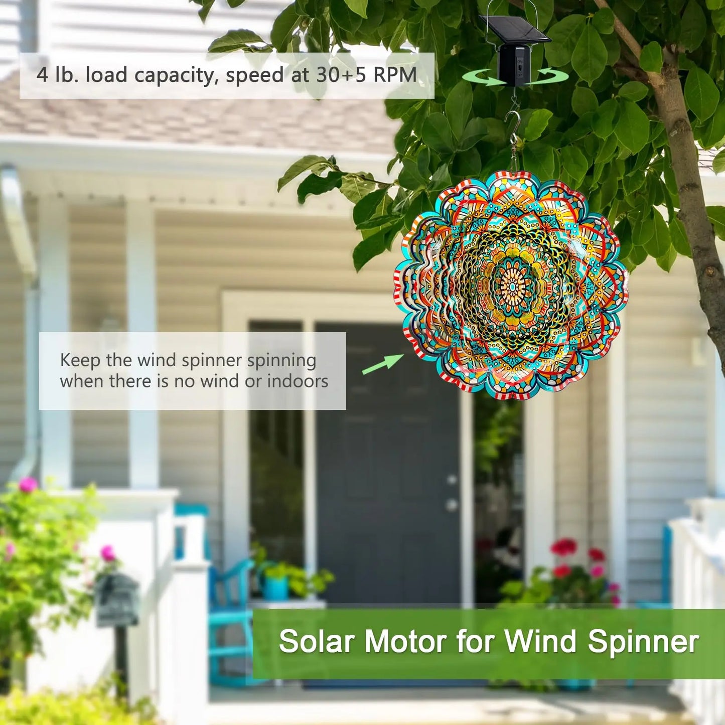 Solar Wind Spinner Motor with Hook