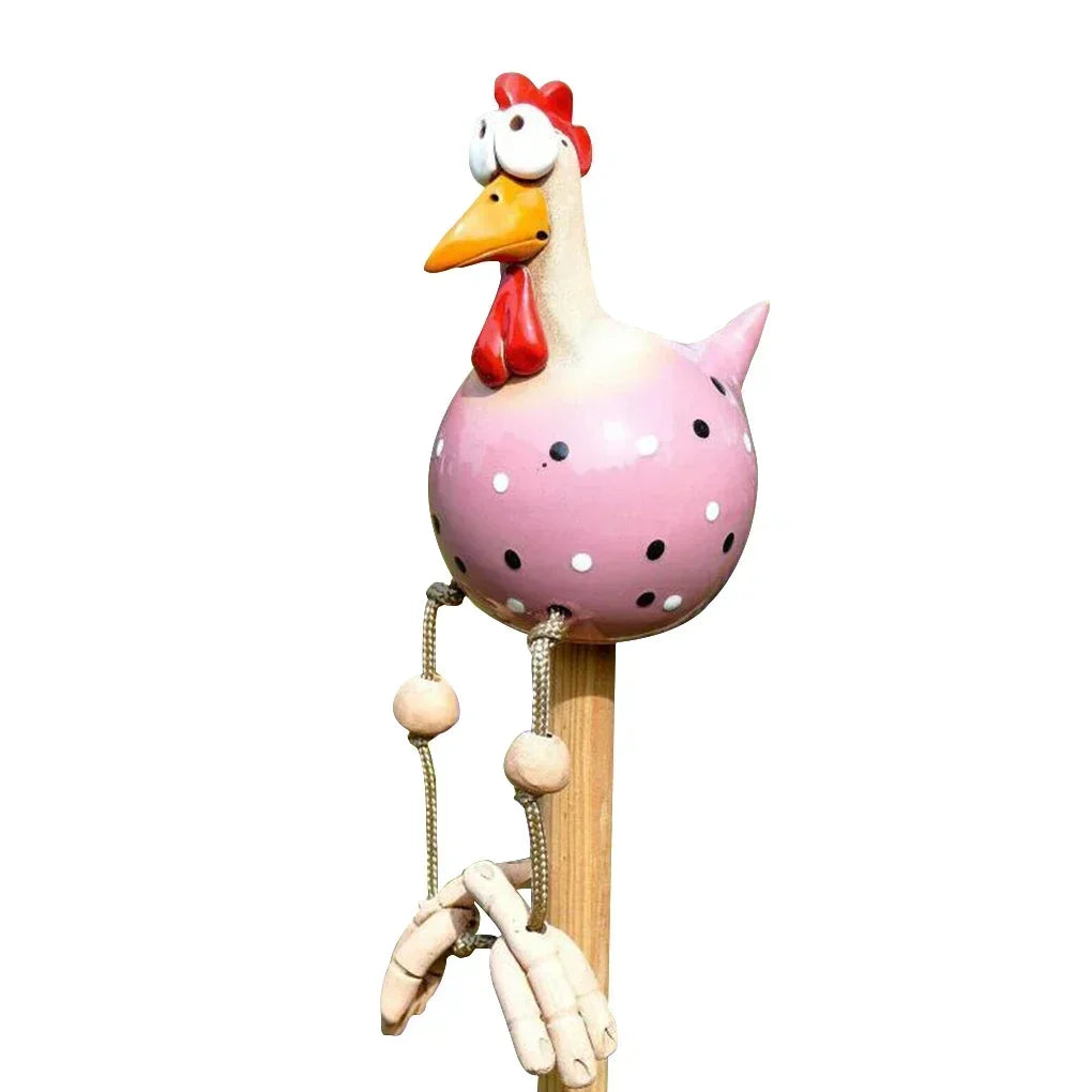 Big-Eyed Chicken Garden Stake
