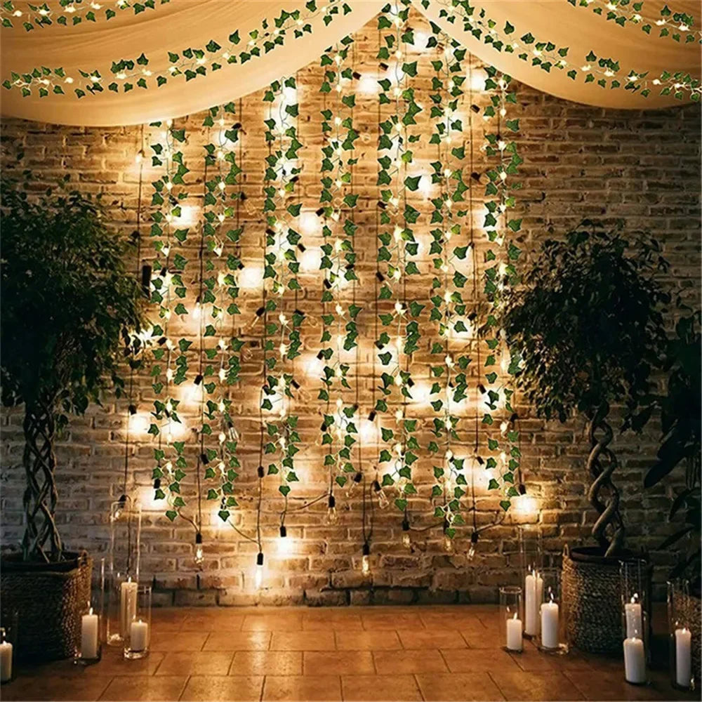 Solar Botanical String Lights – Ivy, Sunflower & Watermelon Leaf