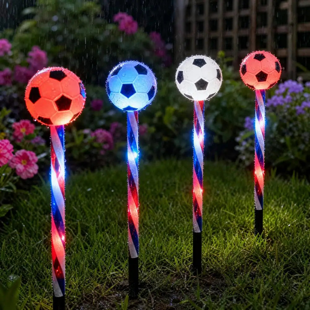 Solar Soccer Garden Stake Lights – 5-in-1 Color-Changing LED | World Cup & 4th of July Decor