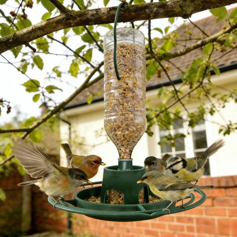 DIY Bottle Bird Feeder — Outdoor Hanging Automatic Seed Dispenser for Garden & Balcony