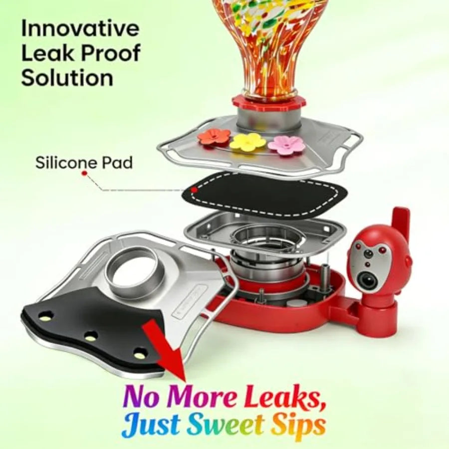 Smart Hummingbird Feeder with 2K Camera – Solar Powered, AI Bird ID & Instant Notifications