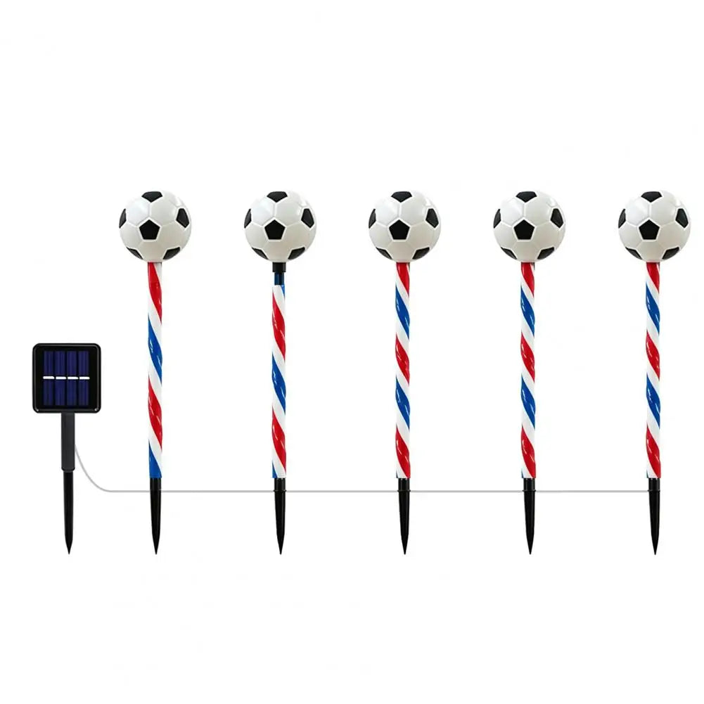 Solar Soccer Garden Stake Lights – 5-in-1 Color-Changing LED | World Cup & 4th of July Decor