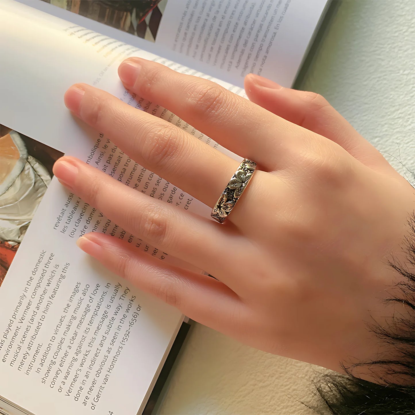 925 Sterling Silver Flower Rings For women