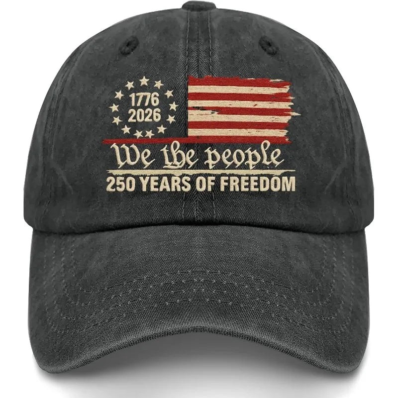USA 250th Anniversary Baseball Hat – Retro Washed 1776–2026 Patriotic Cap | Unisex Adjustable