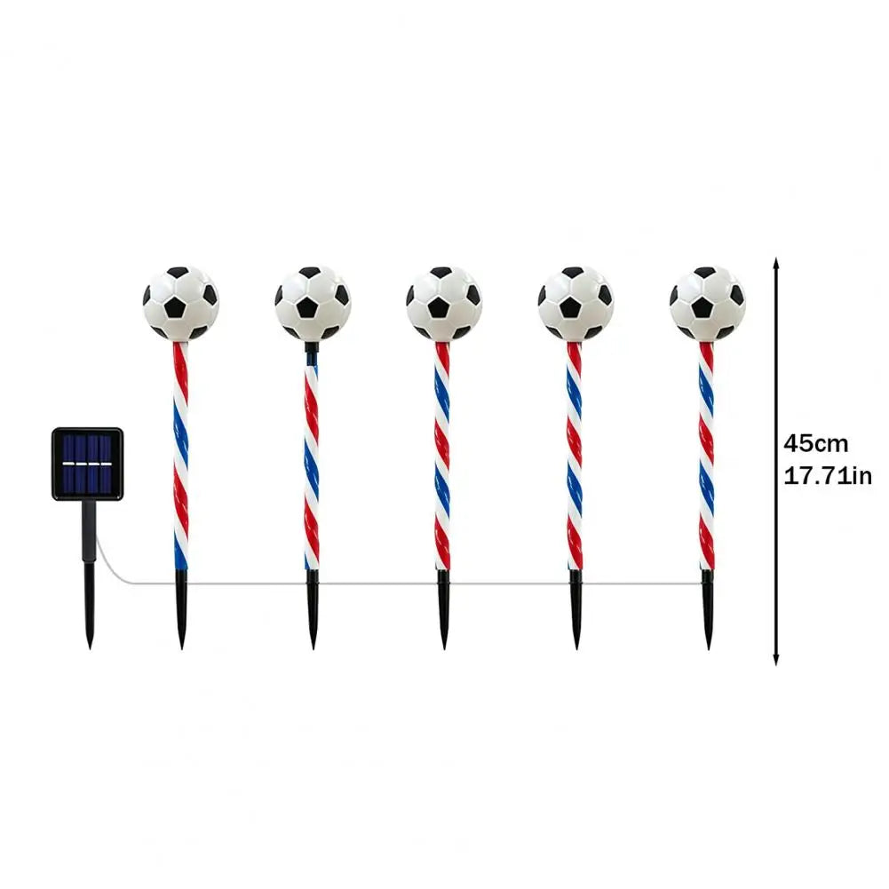 Solar Soccer Garden Stake Lights – 5-in-1 Color-Changing LED | World Cup & 4th of July Decor