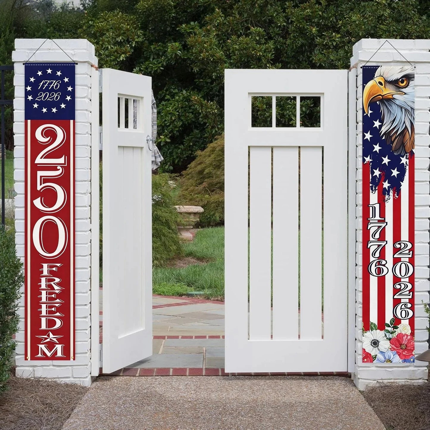 USA 250th Anniversary Porch Banner – American Flag Door Hanging Sign | 30×180cm
