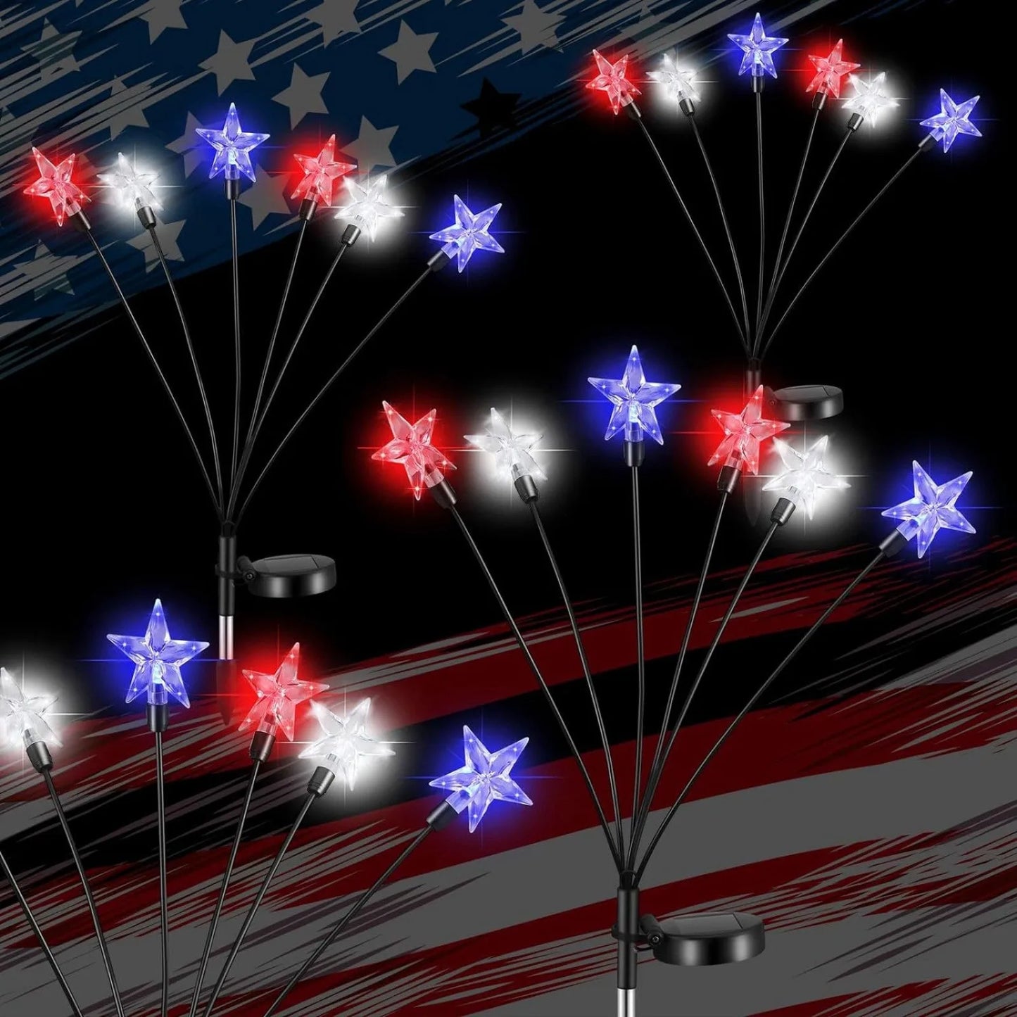 Solar Independence Day String Lights – Patriotic Garden Stake Lights