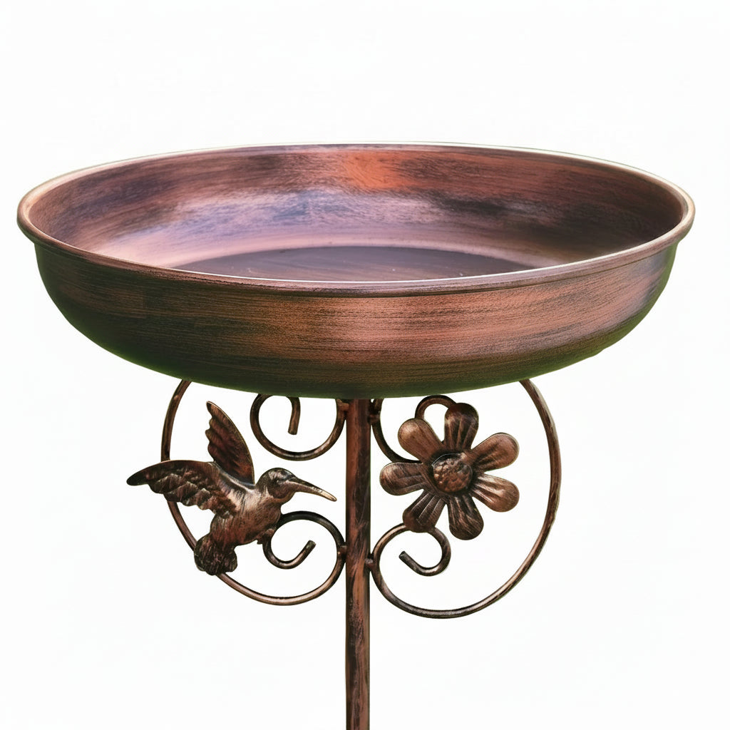 Cast Iron Outdoor Bird Bath & Feeder – Heavy-Duty Five-Prong Base, Rust-Resistant, Anti-Tip Design