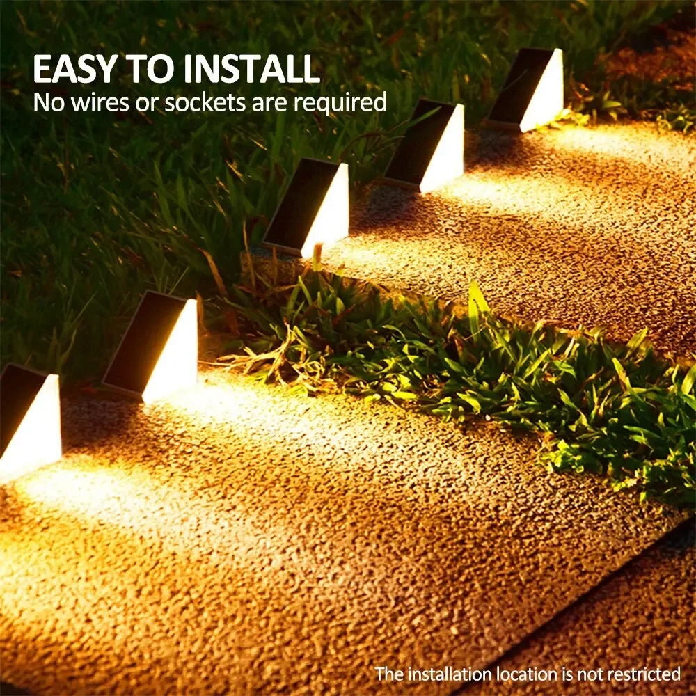 Solar Step Lights – Warm White & RGB, IP67 Waterproof for Patio, Driveway & Porch