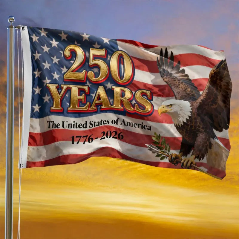 USA 250th Anniversary Bald Eagle Flag – 1776–2026 Patriotic Indoor & Outdoor Hanging Flag | 90×150cm