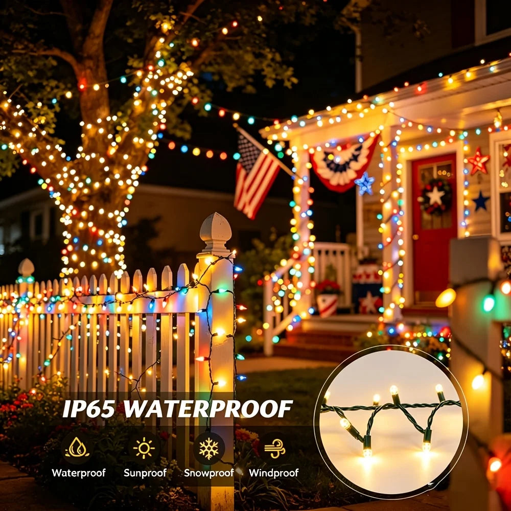 Patriotic Solar LED String Lights – Red, White & Blue | 1, 2 & 3 Pack