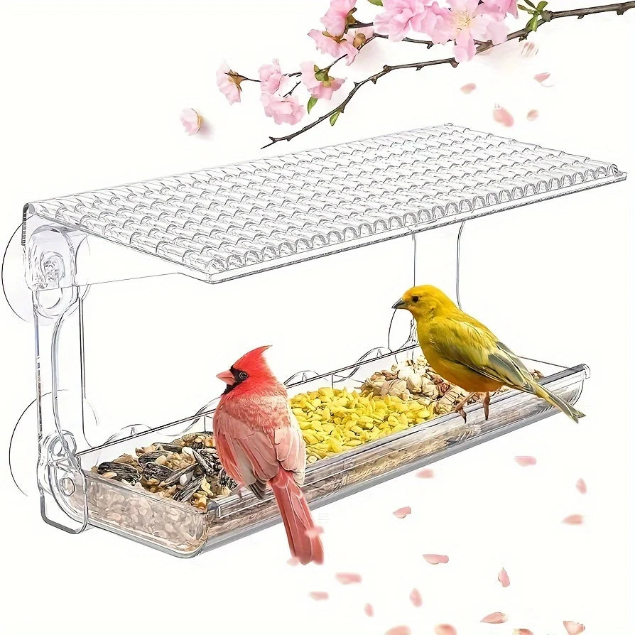 Window Bird Feeder with Strong Suction Cups – Clear View, Easy Clean