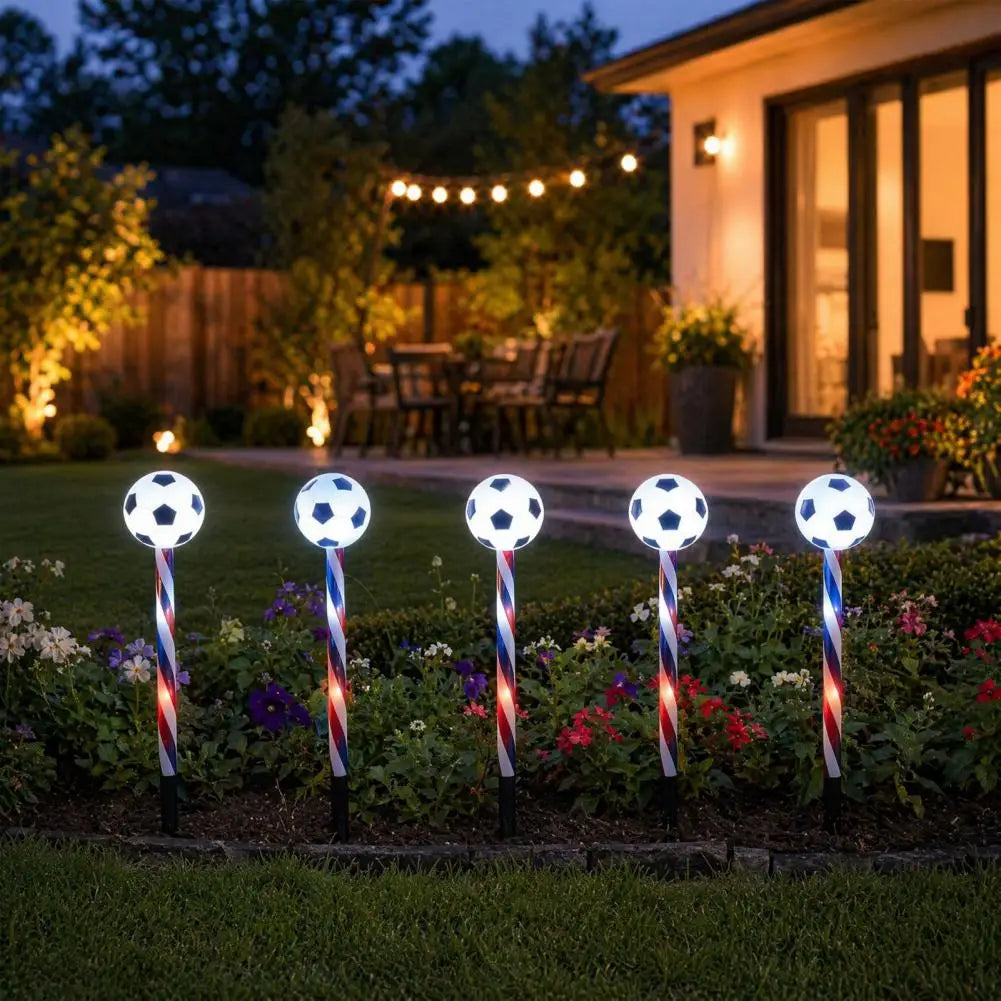 Solar Soccer Garden Stake Lights – 5-in-1 Color-Changing LED | World Cup & 4th of July Decor