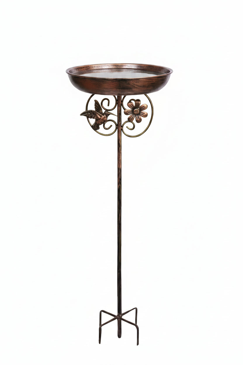 Cast Iron Outdoor Bird Bath & Feeder – Heavy-Duty Five-Prong Base, Rust-Resistant, Anti-Tip Design