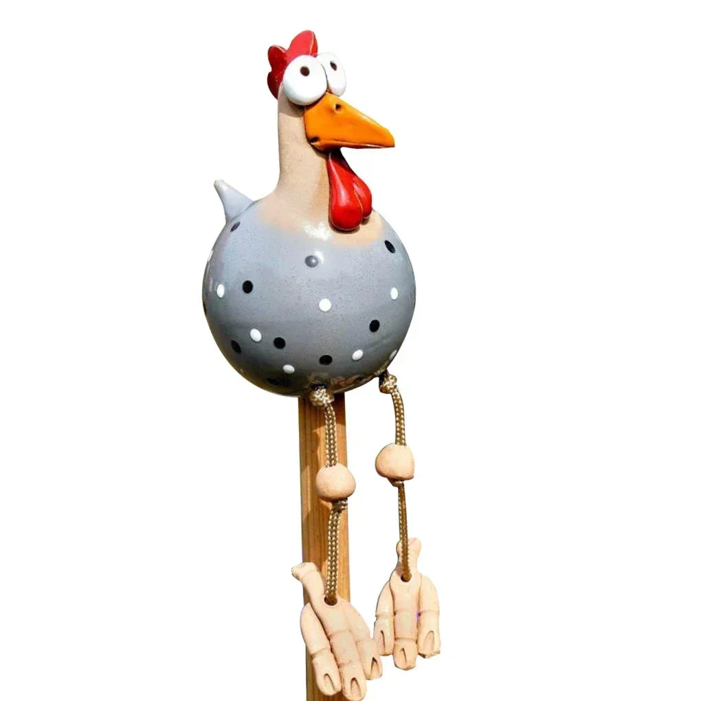 Big-Eyed Chicken Garden Stake