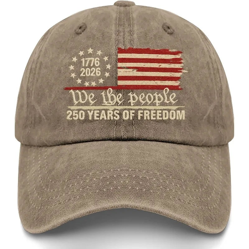USA 250th Anniversary Baseball Hat – Retro Washed 1776–2026 Patriotic Cap | Unisex Adjustable