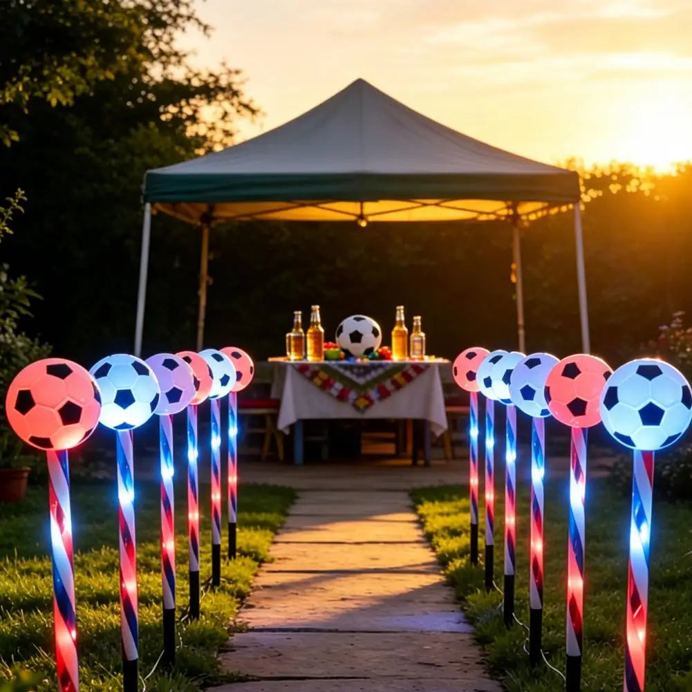 Solar Soccer Garden Stake Lights – 5-in-1 Color-Changing LED | World Cup & 4th of July Decor