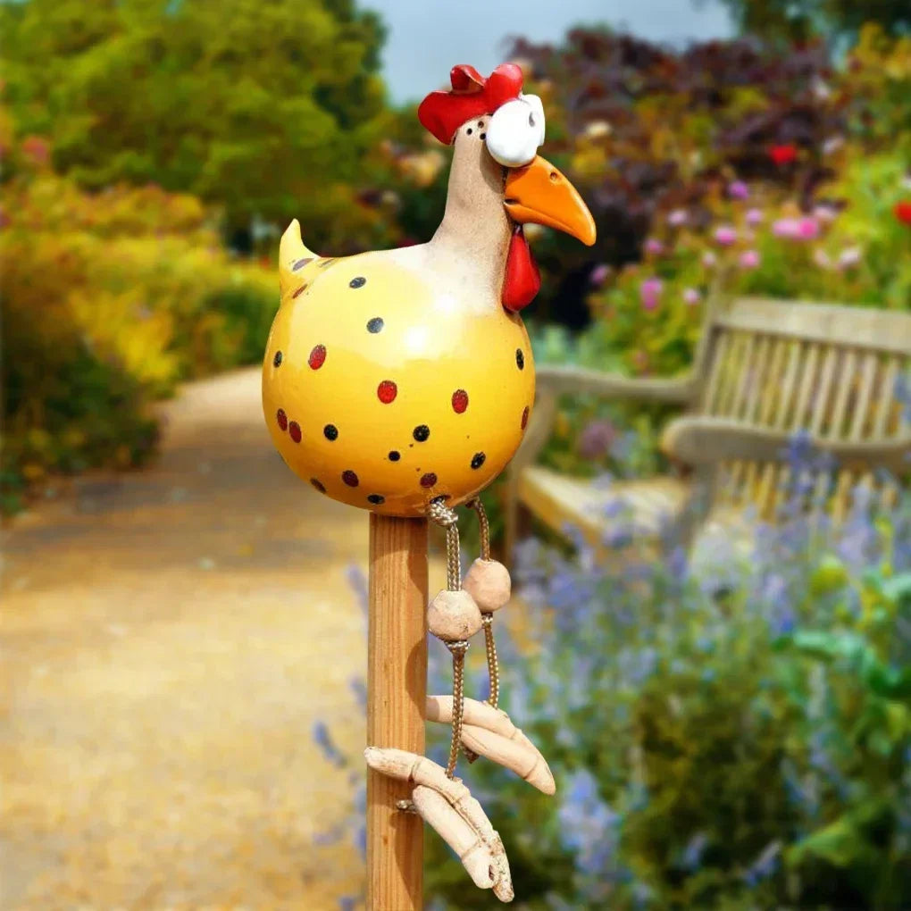 Big-Eyed Chicken Garden Stake