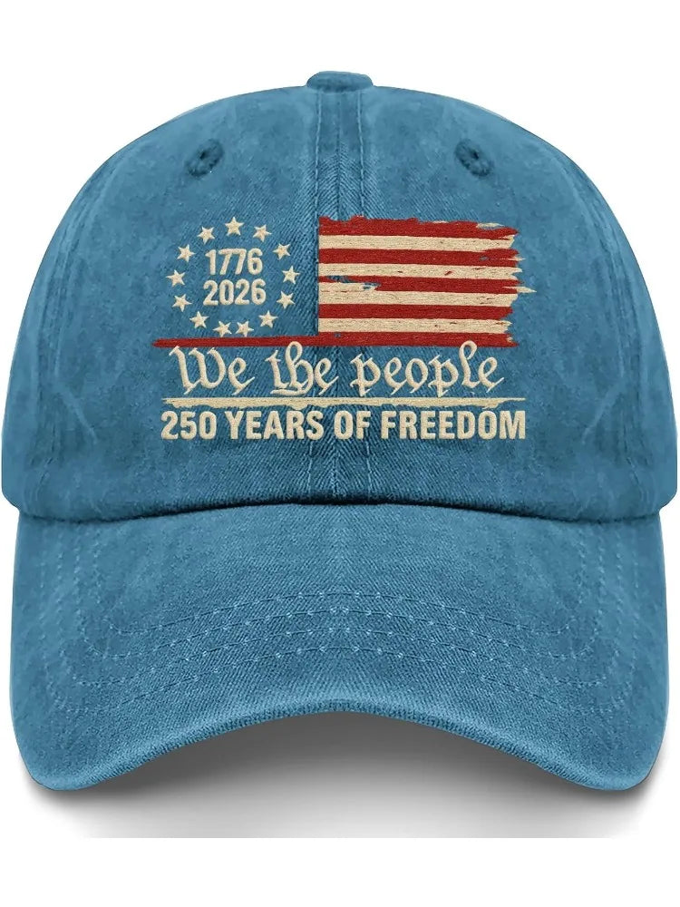 USA 250th Anniversary Baseball Hat – Retro Washed 1776–2026 Patriotic Cap | Unisex Adjustable