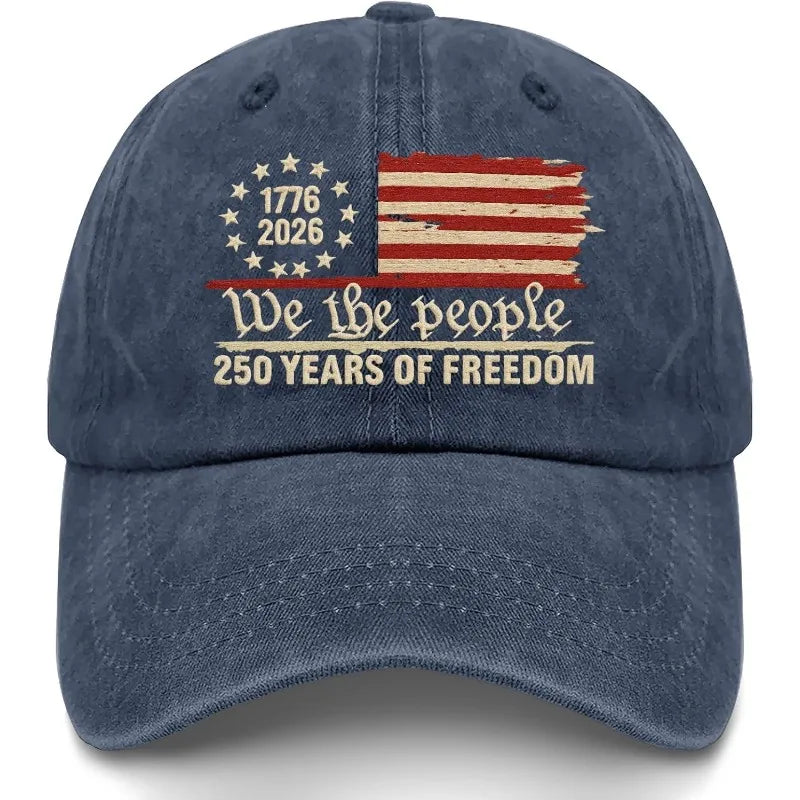 USA 250th Anniversary Baseball Hat – Retro Washed 1776–2026 Patriotic Cap | Unisex Adjustable
