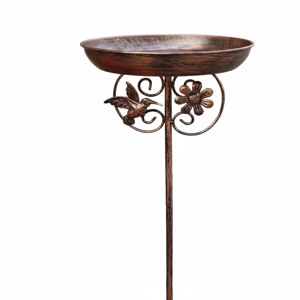 Cast Iron Outdoor Bird Bath & Feeder – Heavy-Duty Five-Prong Base, Rust-Resistant, Anti-Tip Design