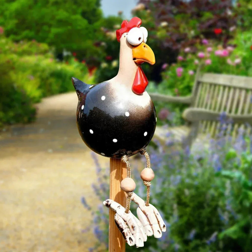 Big-Eyed Chicken Garden Stake