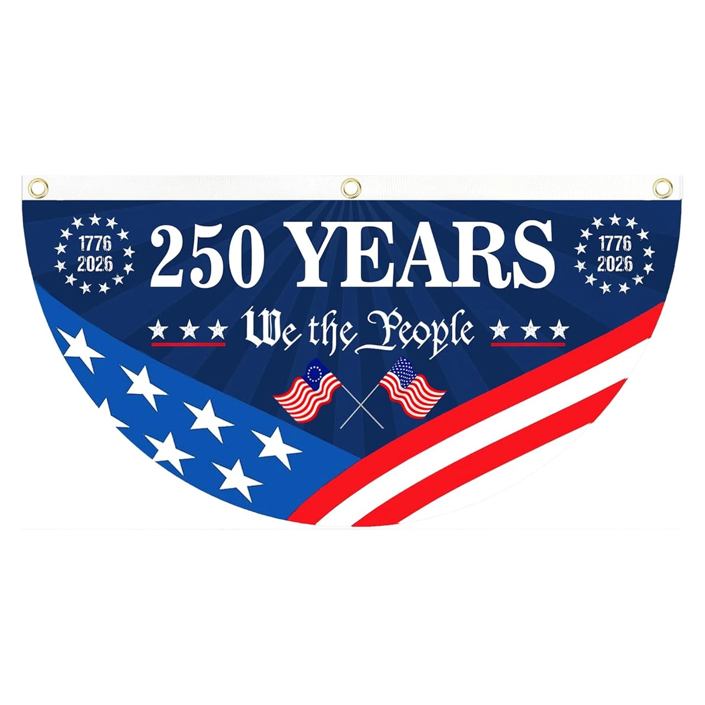 USA 250th Anniversary Half-Round Fan Flag – Patriotic Outdoor Hanging Banner | 45×90cm