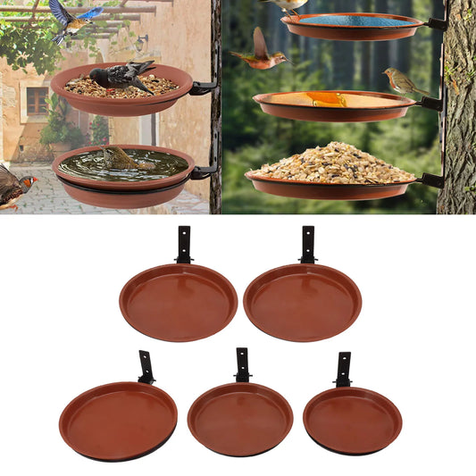 Tree-Mounted Bird Bath & Feeder Bowl with Heavy-Duty Metal Ring — Backyard & Patio