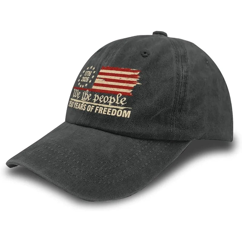 USA 250th Anniversary Baseball Hat – Retro Washed 1776–2026 Patriotic Cap | Unisex Adjustable