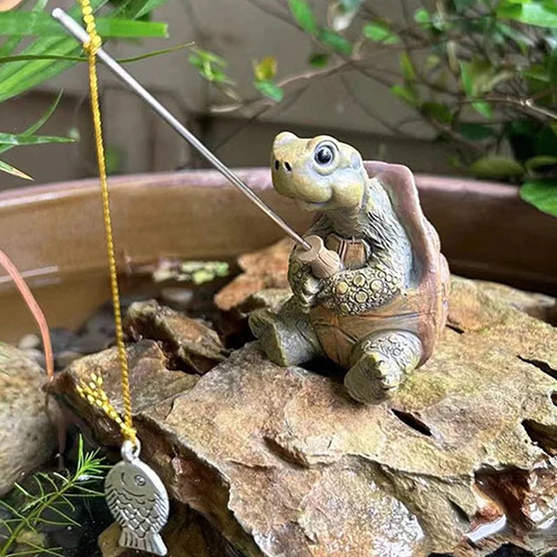 Fishing Turtle Garden Statue