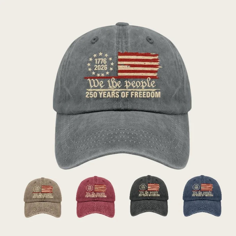 USA 250th Anniversary Baseball Hat – Retro Washed 1776–2026 Patriotic Cap | Unisex Adjustable