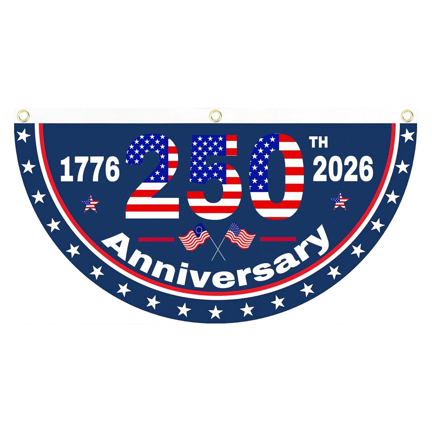 USA 250th Anniversary Half-Round Fan Flag – Patriotic Outdoor Hanging Banner | 45×90cm