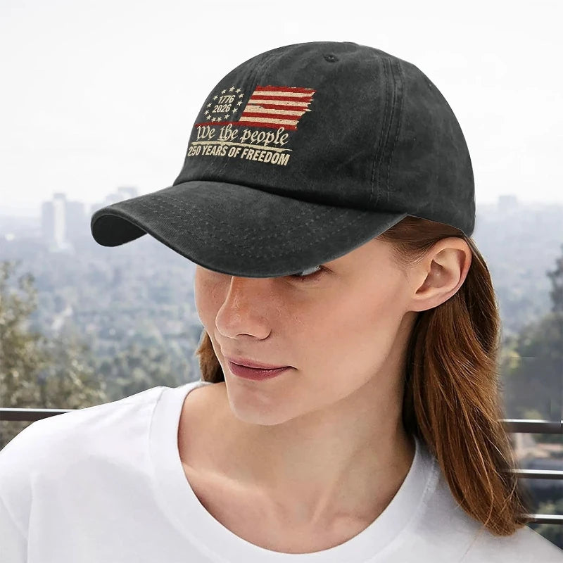 USA 250th Anniversary Baseball Hat – Retro Washed 1776–2026 Patriotic Cap | Unisex Adjustable