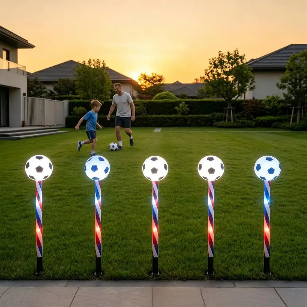 Solar Soccer Garden Stake Lights – 5-in-1 Color-Changing LED | World Cup & 4th of July Decor