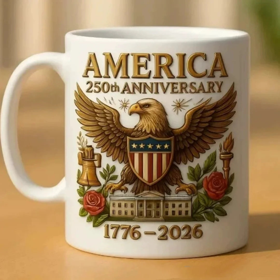 USA 250th Anniversary Ceramic Mug – Patriotic Coffee & Tea Cup | 330ml | 1776–2026