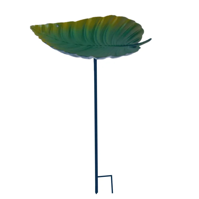 Antique Iron Leaf-Shaped Bird Feeder & Bath — Rustproof Hanging Garden Decor