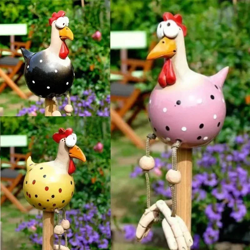 Big-Eyed Chicken Garden Stake