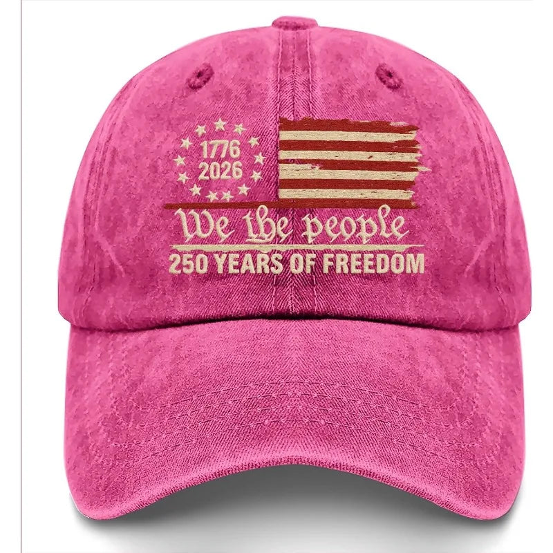 USA 250th Anniversary Baseball Hat – Retro Washed 1776–2026 Patriotic Cap | Unisex Adjustable