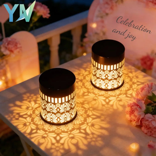 Solar Hollow Lantern Wall Light – Decorative Floral Cutout, IP55 Weatherproof Fence & Garden Lamp