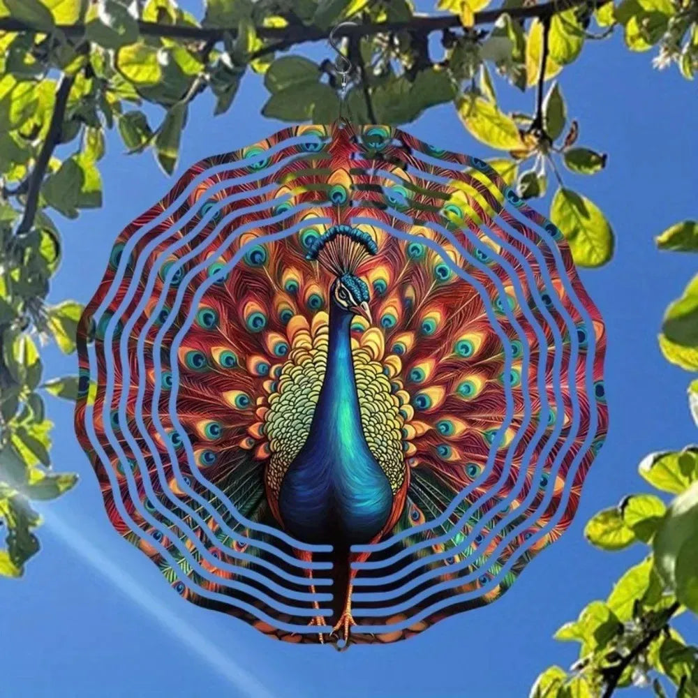 Vibrant Peacock Wind Spinner