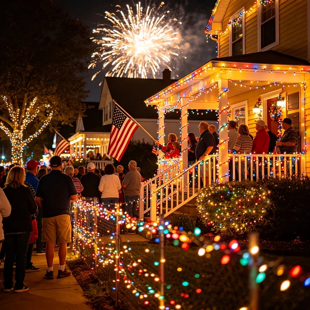 Patriotic Solar LED String Lights – Red, White & Blue | 1, 2 & 3 Pack