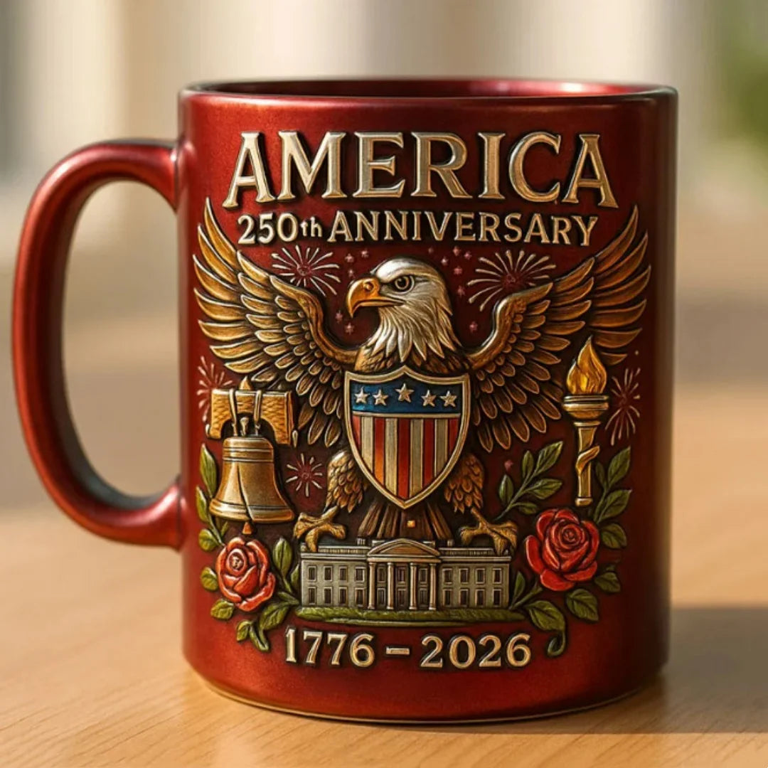 USA 250th Anniversary Ceramic Mug – Patriotic Coffee & Tea Cup | 330ml | 1776–2026
