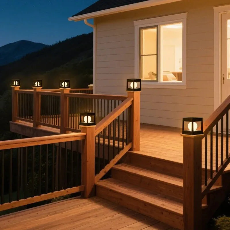Solar Fence Post Cap Light — Waterproof LED Pillar Lamp