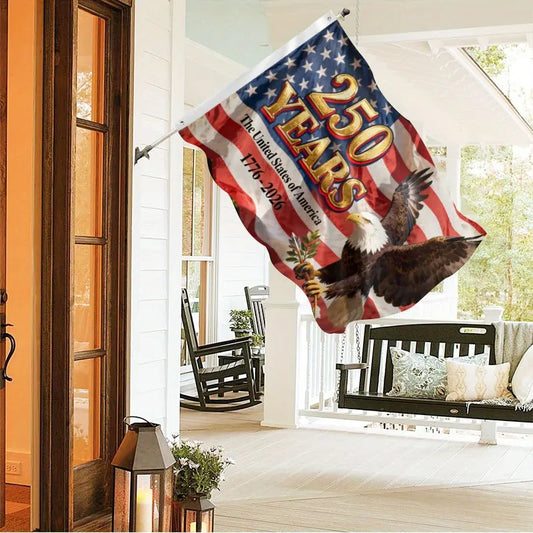 USA 250th Anniversary Bald Eagle Flag – 1776–2026 Patriotic Indoor & Outdoor Hanging Flag | 90×150cm