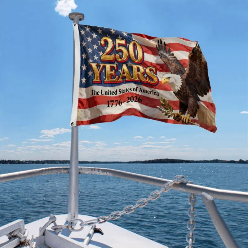 USA 250th Anniversary Bald Eagle Flag – 1776–2026 Patriotic Indoor & Outdoor Hanging Flag | 90×150cm